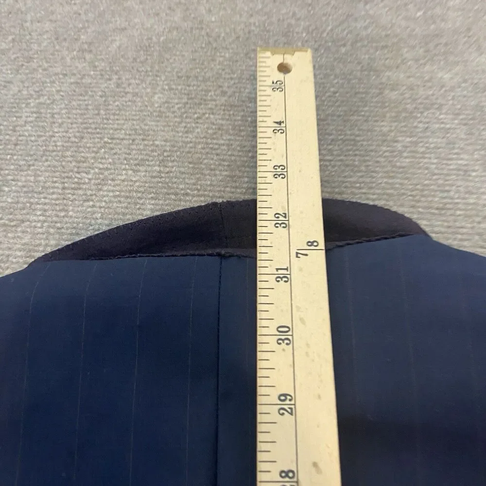 Hickey Freeman Two Button‎ Blazer Jacket Size 44R Wool Cashmere Blue Striped